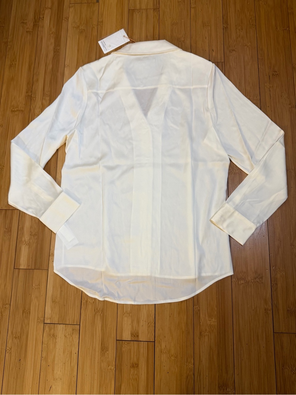 NWT Quince Mulberry Washable Silk Blouse In Ivory Size M - Picture 4 of 13